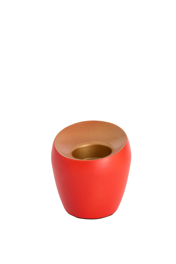 Light & Living Accessories Tealight 9x9 cm VEROLI matt dark coral+gold House of Isabella UK