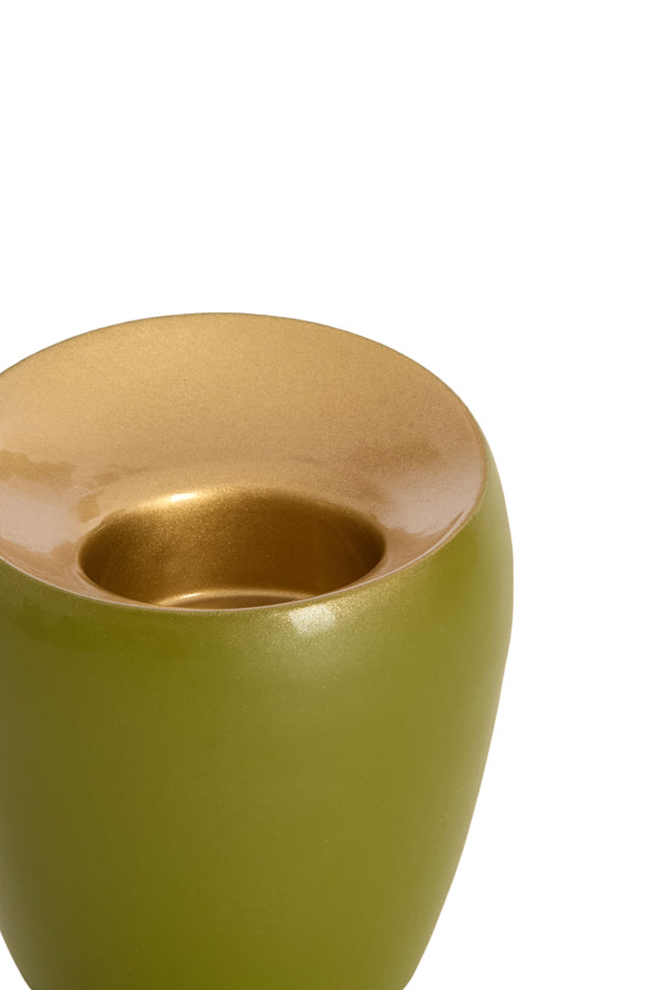 Light & Living Accessories Tealight 9x9 cm VEROLI matt olive green+gold House of Isabella UK