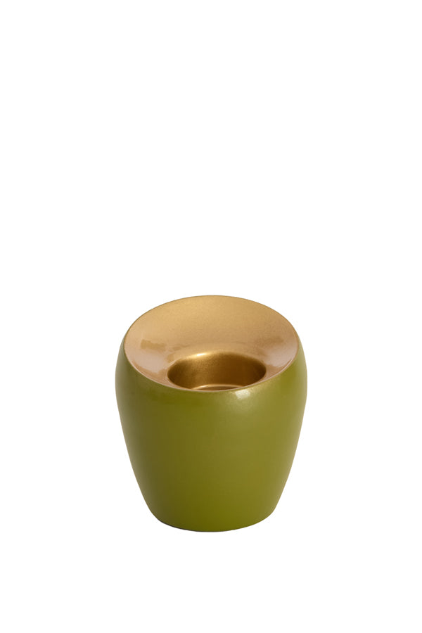 Light & Living Accessories Tealight 9x9 cm VEROLI matt olive green+gold House of Isabella UK