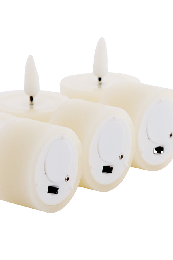 Light & Living Accessories Tealight candle LED S/6 6x4,5x2,5 cm FARIA cream House of Isabella UK