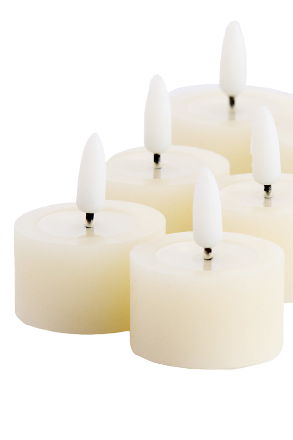 Light & Living Accessories Tealight candle LED S/6 6x4,5x2,5 cm FARIA cream House of Isabella UK