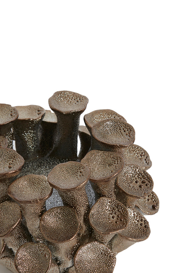 Light & Living Accessories Tealight holder 10,5x7,5 cm DELARA porcelain bronze House of Isabella UK