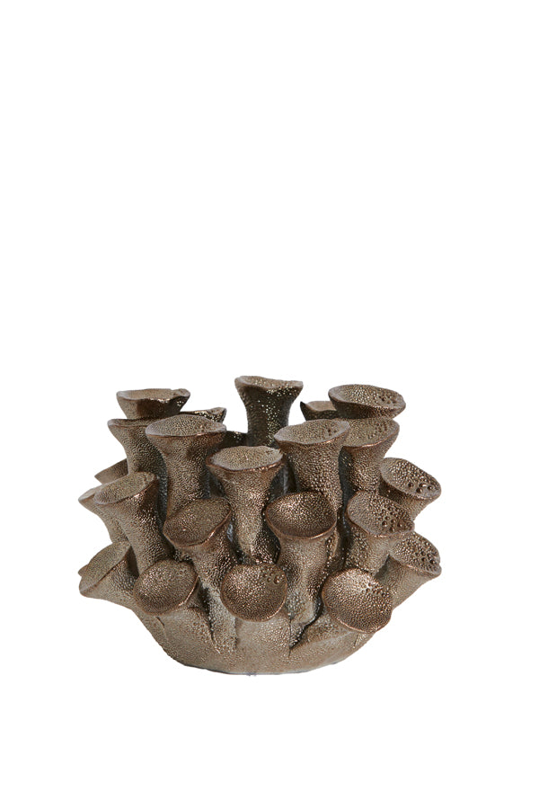 Light & Living Accessories Tealight holder 10,5x7,5 cm DELARA porcelain bronze House of Isabella UK