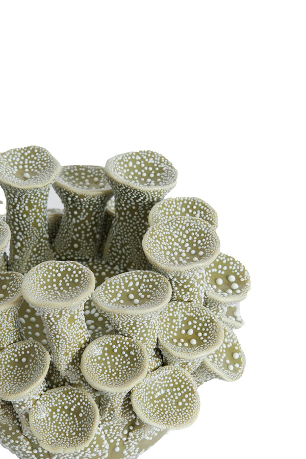 Light & Living Accessories Tealight holder 10,5x7,5 cm DELARA porcelain olive green House of Isabella UK