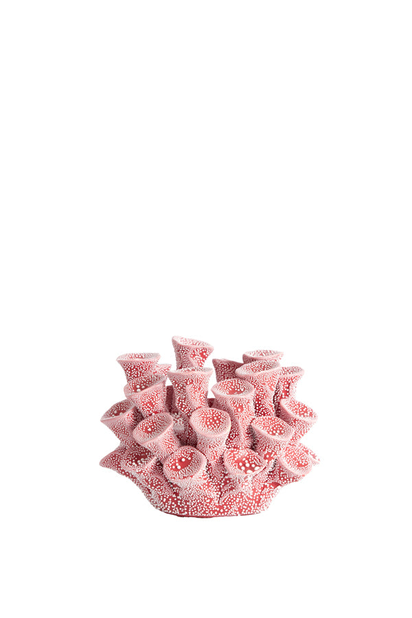 Light & Living Accessories Tealight holder 10,5x7,5 cm DELARA porcelain red House of Isabella UK