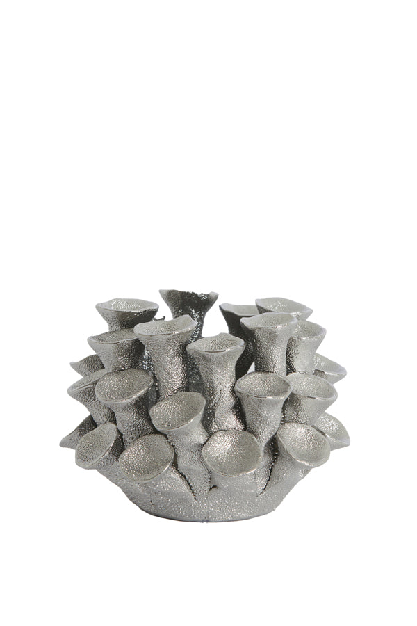 Light & Living Accessories Tealight holder 10,5x7,5 cm DELARA porcelain silver House of Isabella UK