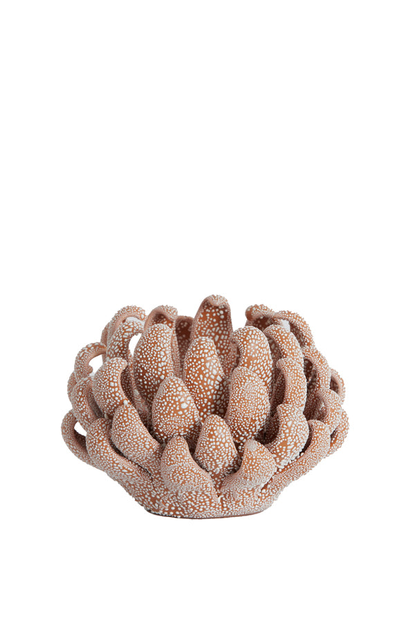 Light & Living Accessories Tealight holder 10,5x7,5 cm SERINA porcelain brown House of Isabella UK