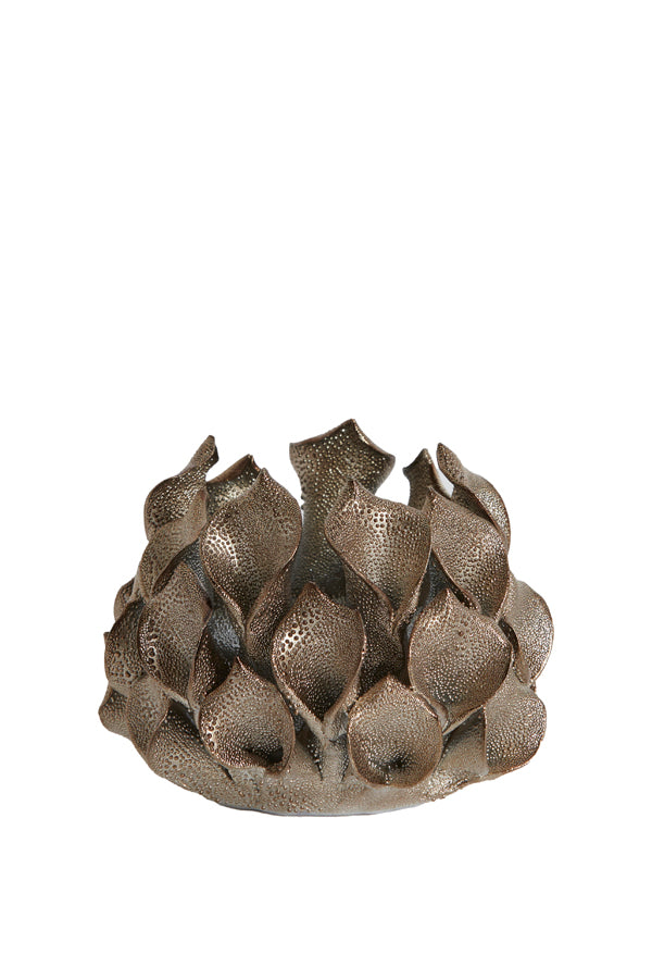 Light & Living Accessories Tealight holder 10x8 cm SOREJA porcelain bronze House of Isabella UK