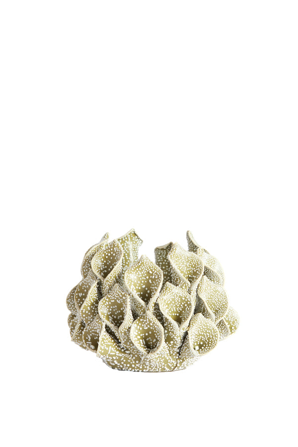 Light & Living Accessories Tealight holder 10x8 cm SOREJA porcelain olive green House of Isabella UK