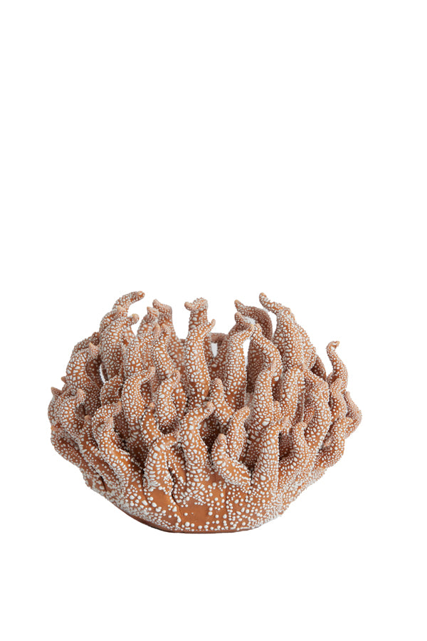Light & Living Accessories Tealight holder 11x8 cm EDESSA porcelain brown House of Isabella UK
