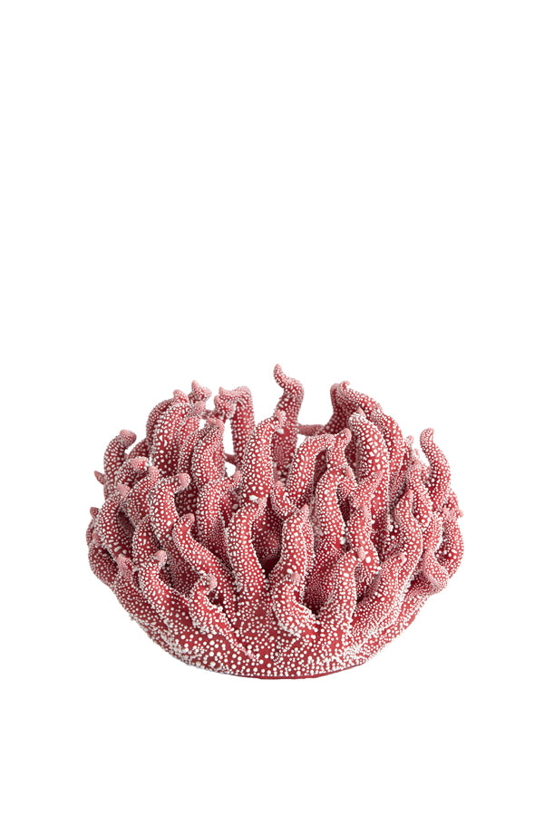 Light & Living Accessories Tealight holder 11x8 cm EDESSA porcelain red House of Isabella UK