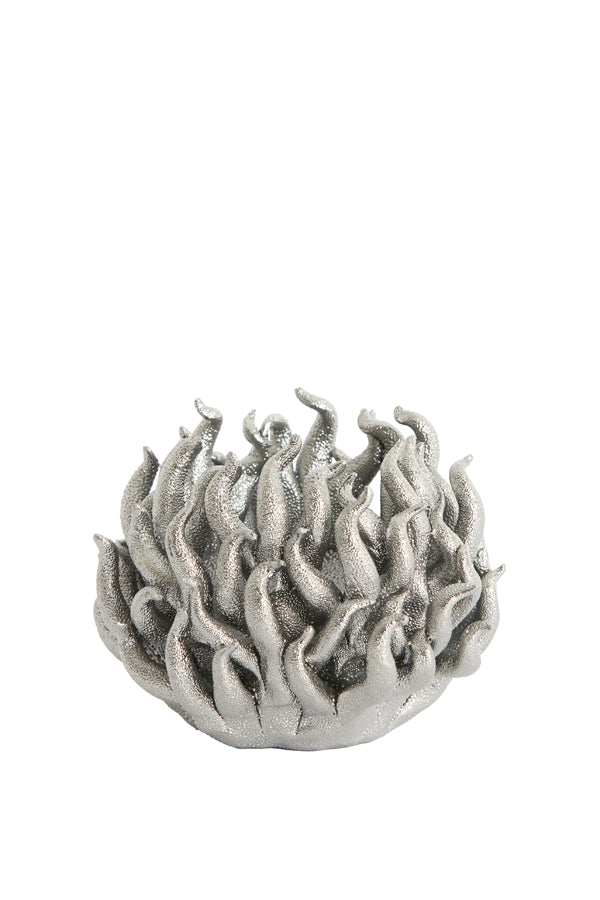 Light & Living Accessories Tealight holder 11x8 cm EDESSA porcelain silver House of Isabella UK