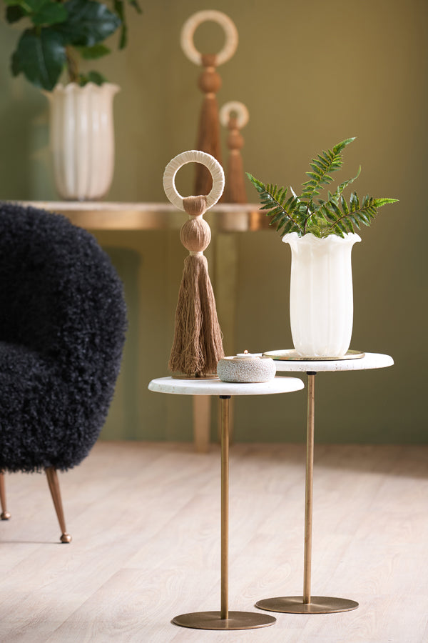 Light & Living Accessories Tealight holder 12,5x5 cm OTHONI ceramics cream-black House of Isabella UK