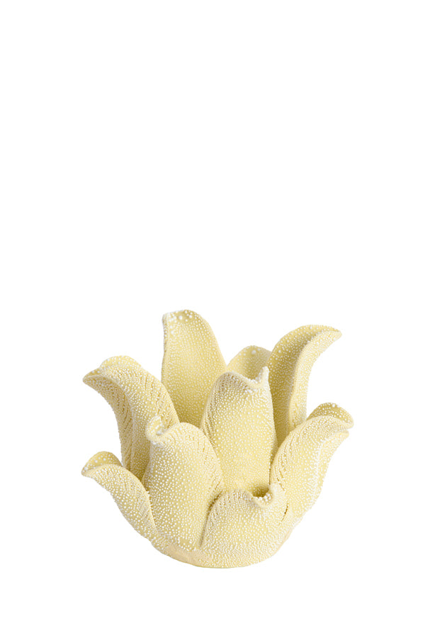 Light & Living Accessories Tealight holder 14x8,5 cm KRANA porcelain light yellow House of Isabella UK