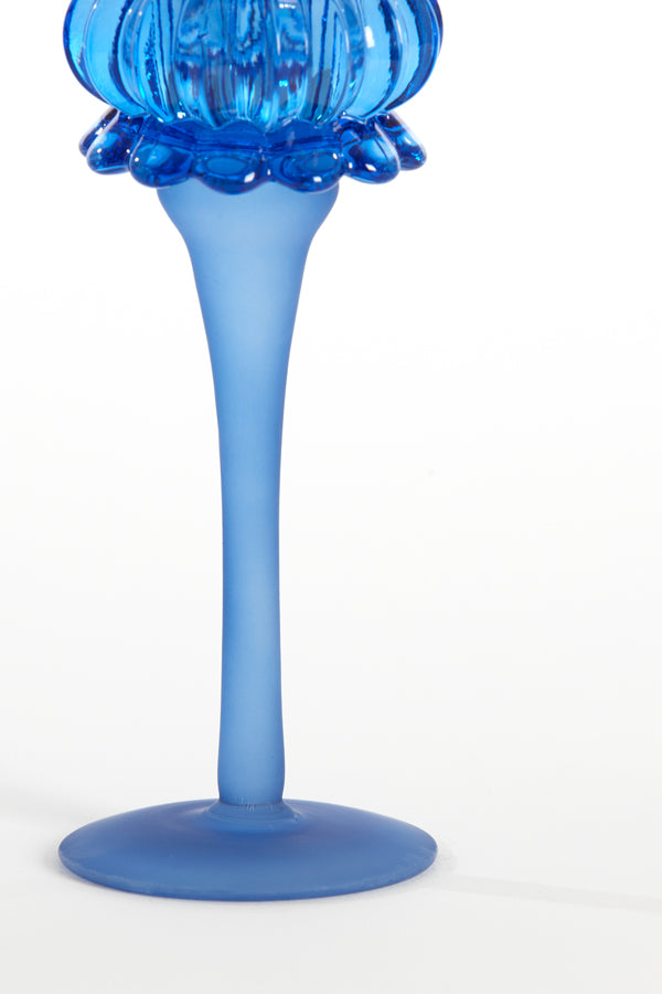 Light & Living Accessories Tealight on base 8x22 cm FLOWI glass blue House of Isabella UK