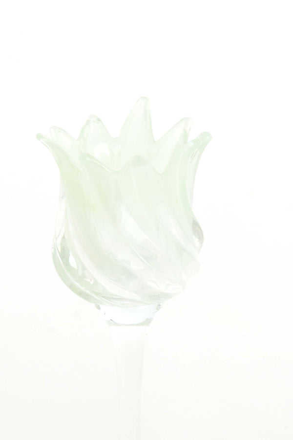 Light & Living Accessories Tealight on base 9,5x21 cm FLORA glass clear+mtt mint green House of Isabella UK