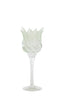Light & Living Accessories Tealight on base 9,5x24 cm FLORA glass clear+mtt mint green House of Isabella UK