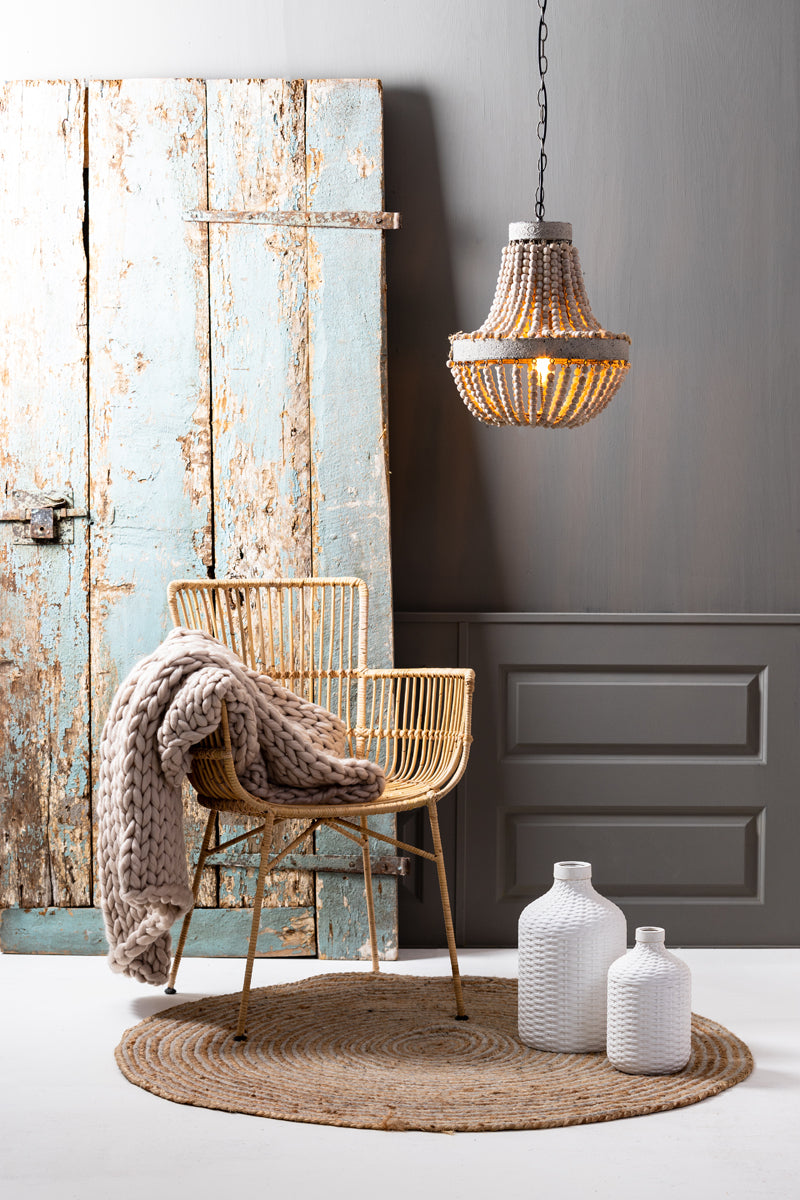 Light & Living Accessories Throw 152x127 cm KNITTED cream House of Isabella UK