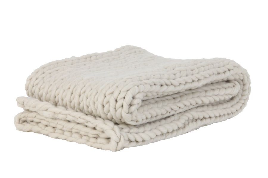 Light & Living Accessories Throw 152x127 cm KNITTED cream House of Isabella UK