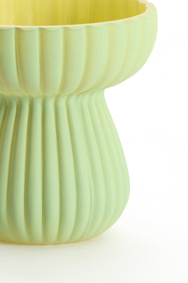 Light & Living Accessories Vase 11x11,5 cm SORAGA glass matt mint+light yellow House of Isabella UK