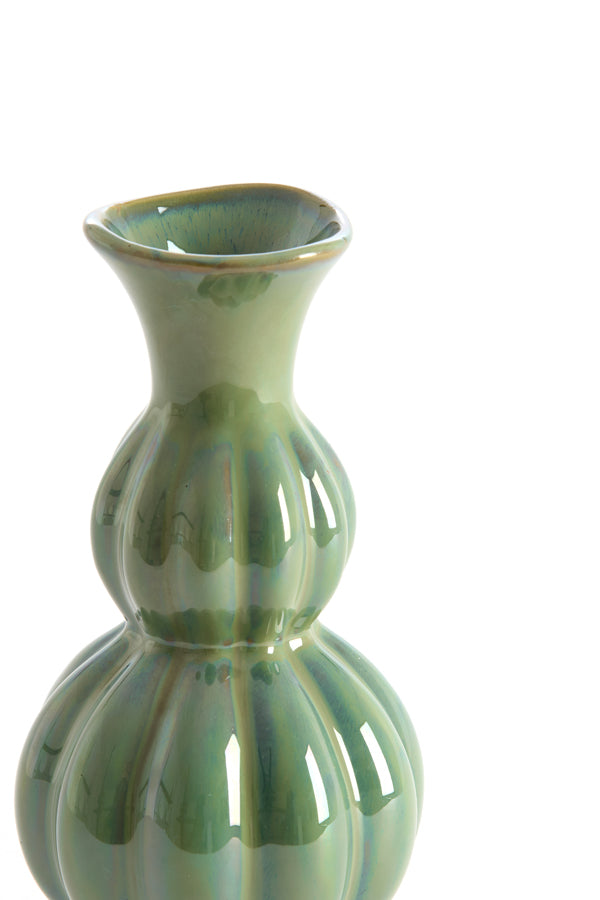 Light & Living Accessories Vase 11x22 cm NAIDA ceramics dark green House of Isabella UK