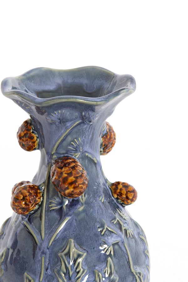 Light & Living Accessories Vase 12x20 cm BLISSA ceramics blue-purple+brown House of Isabella UK