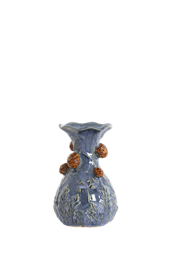 Light & Living Accessories Vase 12x20 cm BLISSA ceramics blue-purple+brown House of Isabella UK