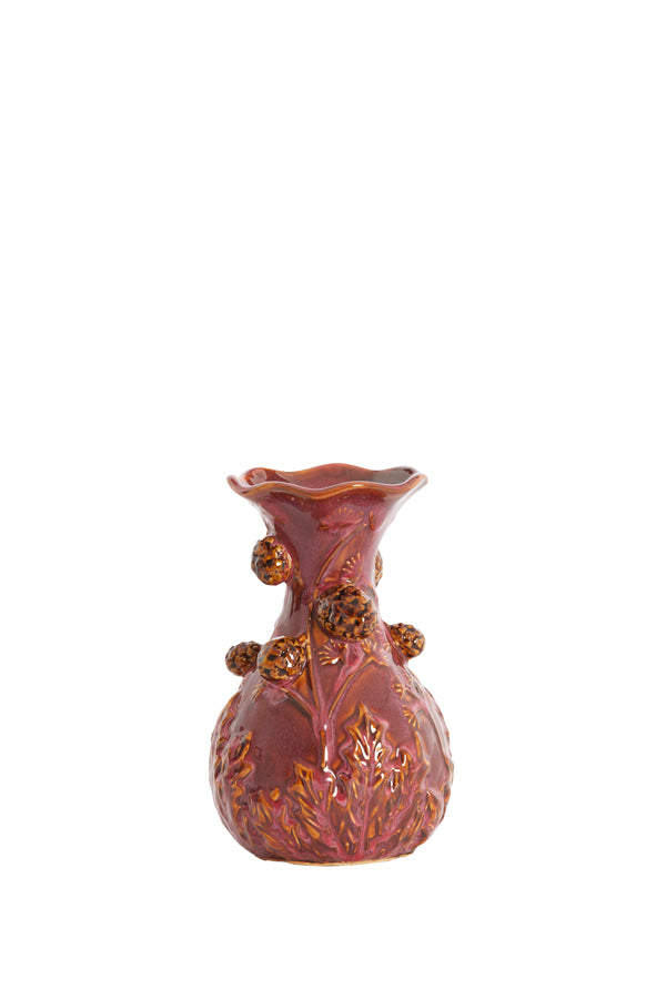 Light & Living Accessories Vase 12x20 cm BLISSA ceramics burgundy+brown House of Isabella UK