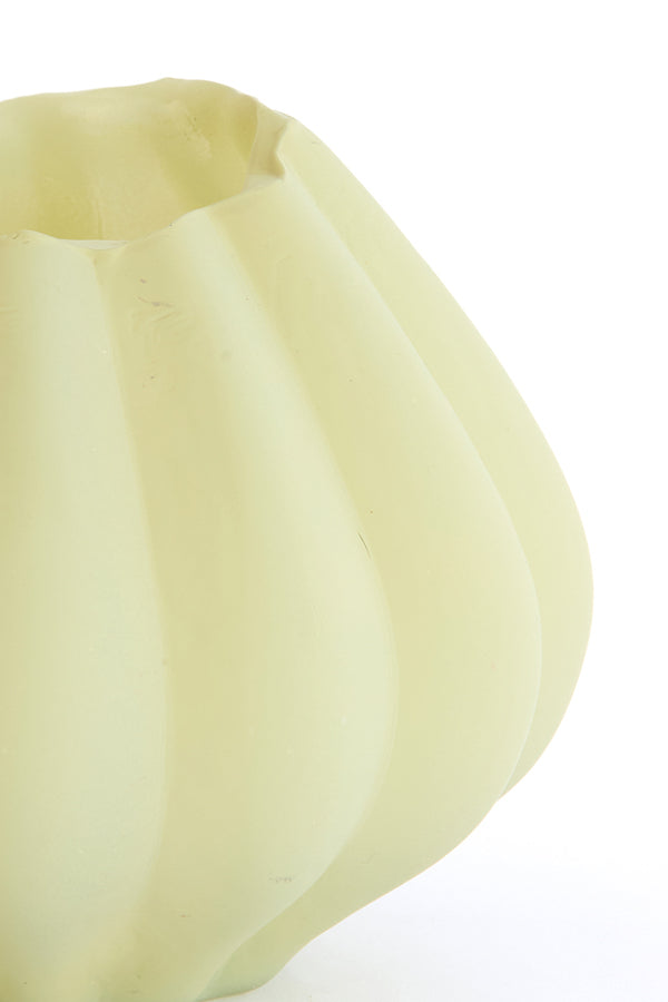 Light & Living Accessories Vase 14,5x11,5 cm VARENNA glass matt olive green House of Isabella UK