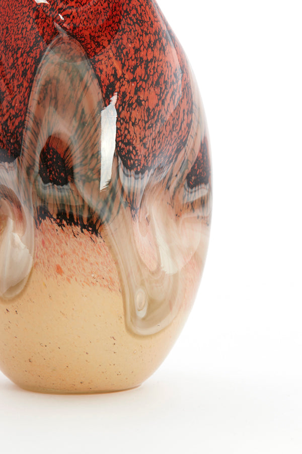 Light & Living Accessories Vase 14,5x25 cm JORIEN glass red+taupe House of Isabella UK