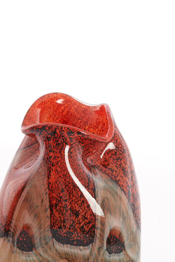 Light & Living Accessories Vase 14,5x25 cm JORIEN glass red+taupe House of Isabella UK