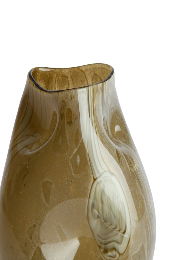 Light & Living Accessories Vase 14,5x25 cm JORIEN glass taupe+olive green House of Isabella UK