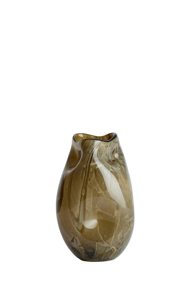 Light & Living Accessories Vase 14,5x25 cm JORIEN glass taupe+olive green House of Isabella UK