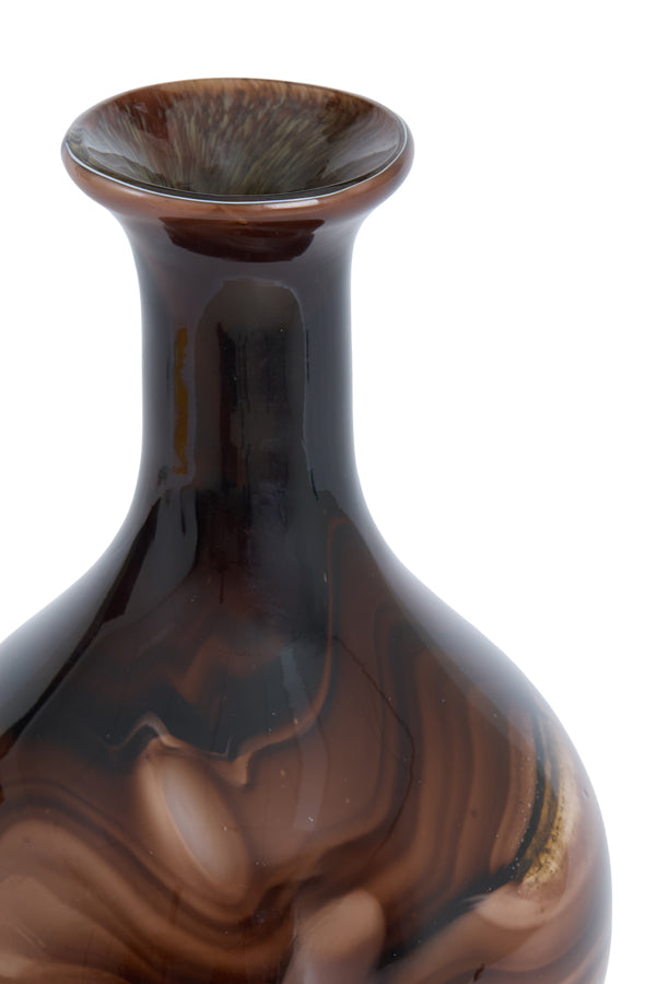 Light & Living Accessories Vase 14,5x29,5 cm JORVEN glass brown+cream+black House of Isabella UK