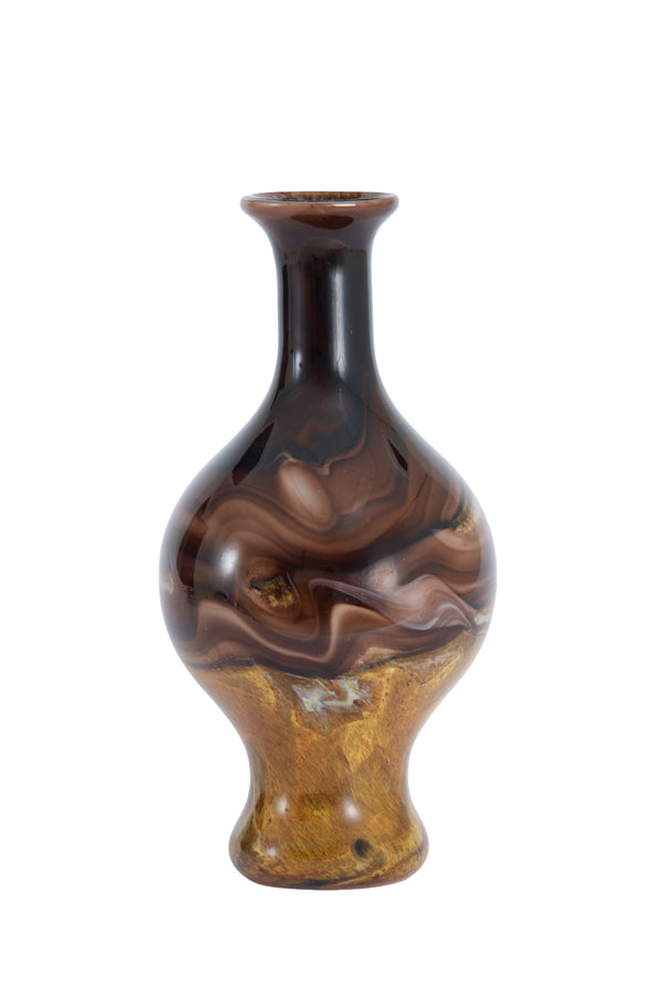 Light & Living Accessories Vase 14,5x29,5 cm JORVEN glass brown+cream+black House of Isabella UK