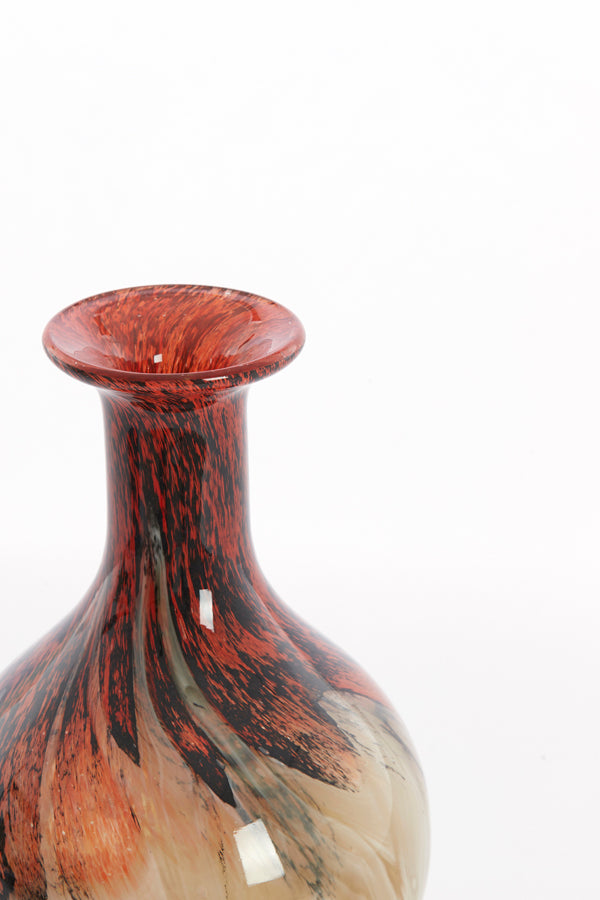 Light & Living Accessories Vase 14,5x29,5 cm JORVEN glass red+taupe House of Isabella UK