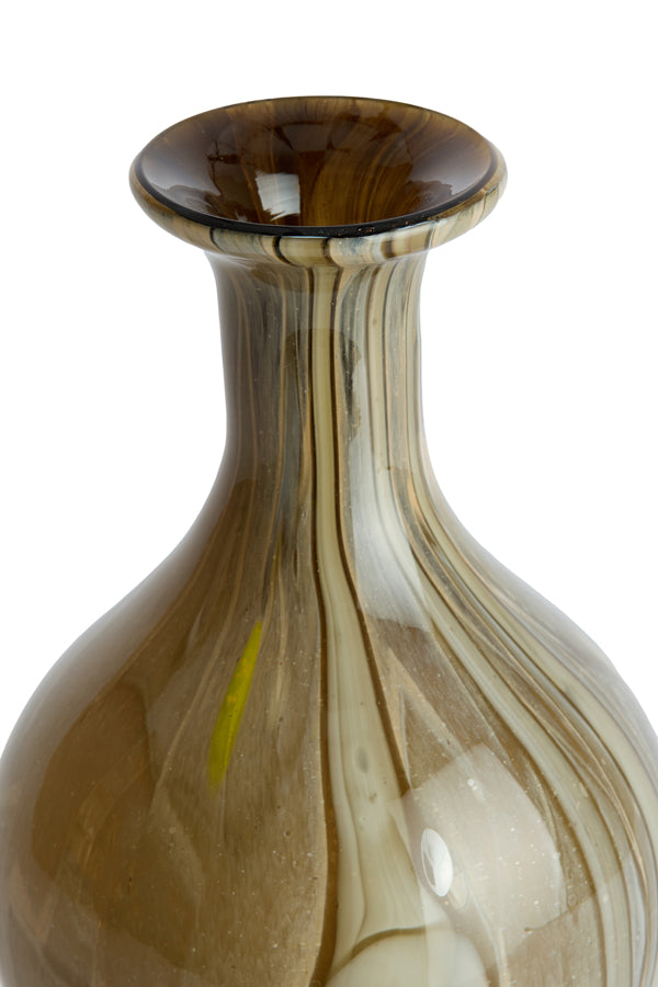 Light & Living Accessories Vase 14,5x29,5 cm JORVEN glass taupe+olive green House of Isabella UK