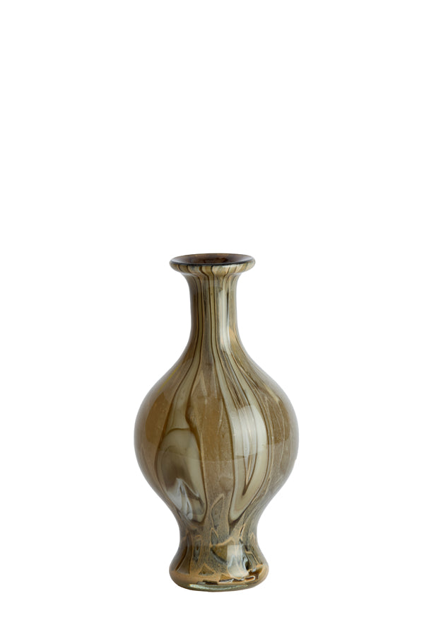 Light & Living Accessories Vase 14,5x29,5 cm JORVEN glass taupe+olive green House of Isabella UK