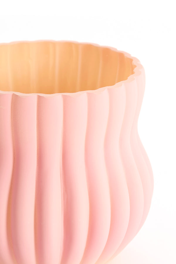 Light & Living Accessories Vase 15x13,5 cm VELTURNO glass matt pink+yellow House of Isabella UK