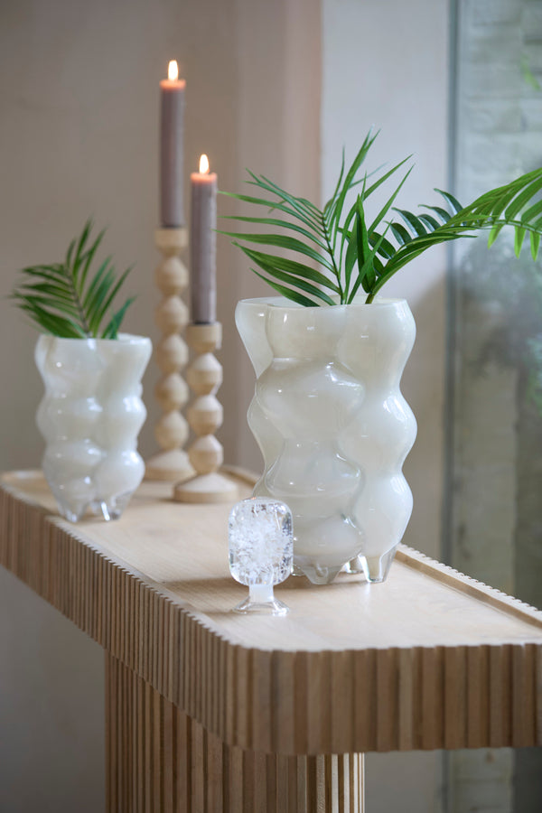 Light & Living Accessories Vase 15x24,5 cm CEREA glass milky cream House of Isabella UK