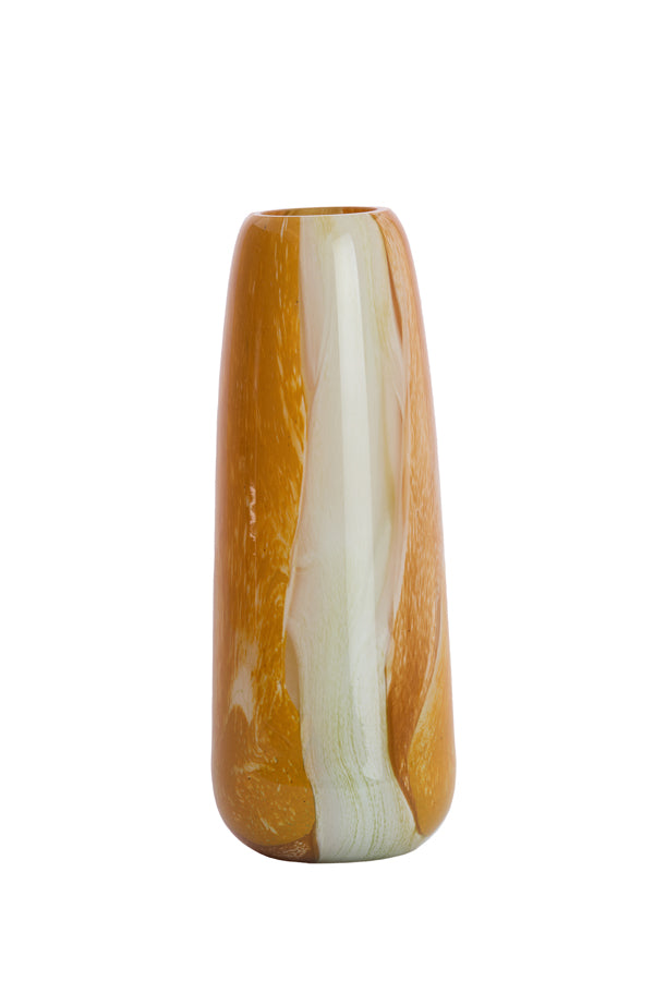 Light & Living Accessories Vase 15x40 cm KALUDRA glass orange+olive green House of Isabella UK