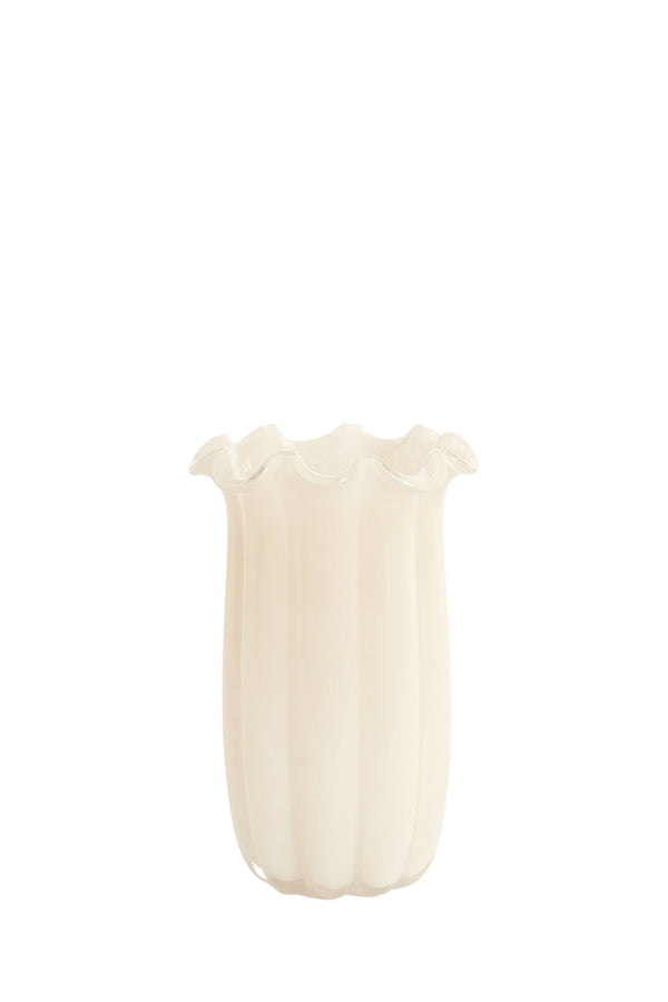 Light & Living Accessories Vase 16x27 cm SEDONA glass cream House of Isabella UK