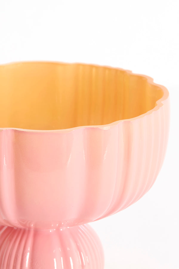 Light & Living Accessories Vase 17,5x15 cm MAZZIN glass pink+yellow House of Isabella UK