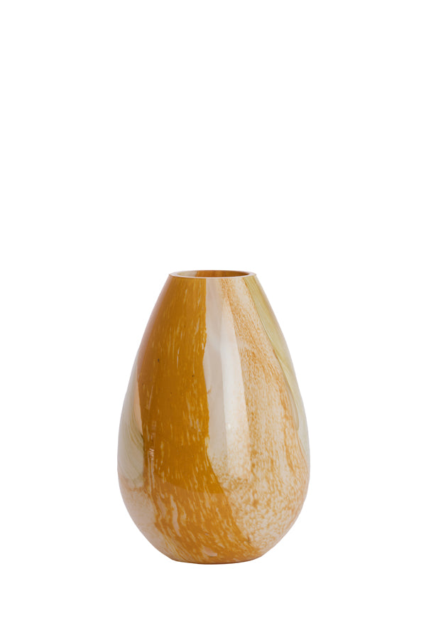 Light & Living Accessories Vase 17,5x26 cm KALUDRA glass orange+olive green House of Isabella UK