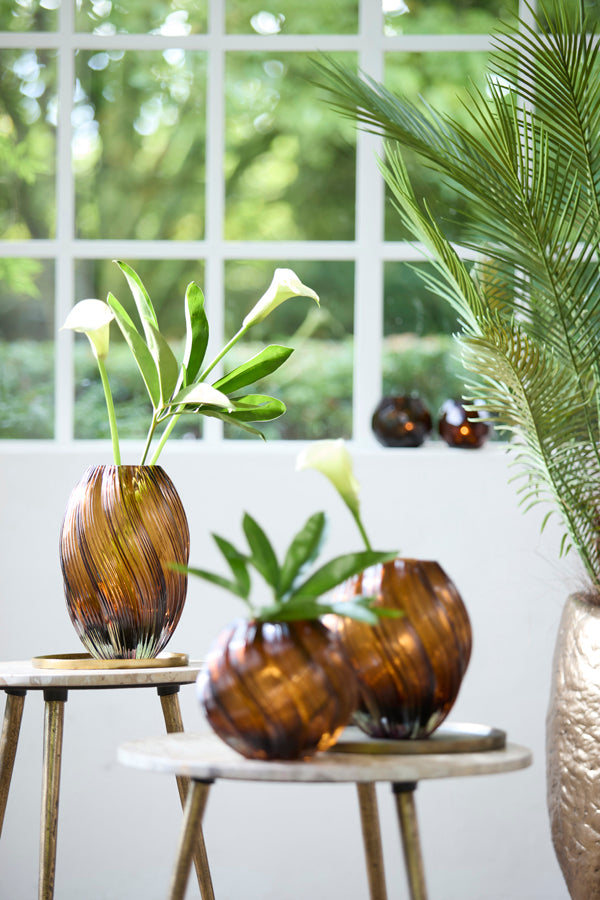 Light & Living Accessories Vase 18,5x27 cm ZENIA glass dark brown House of Isabella UK