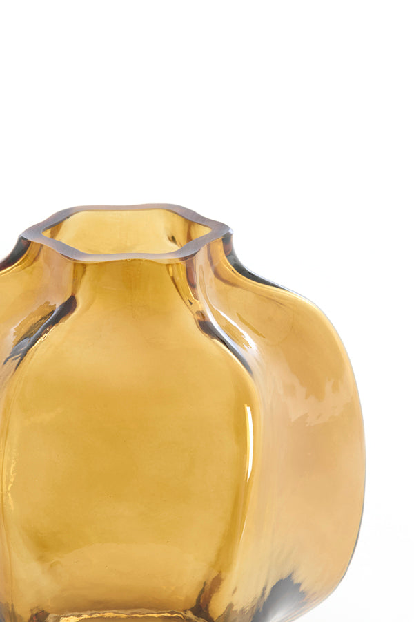 Light & Living Accessories Vase 18x18 cm FALZES glass clear amber House of Isabella UK