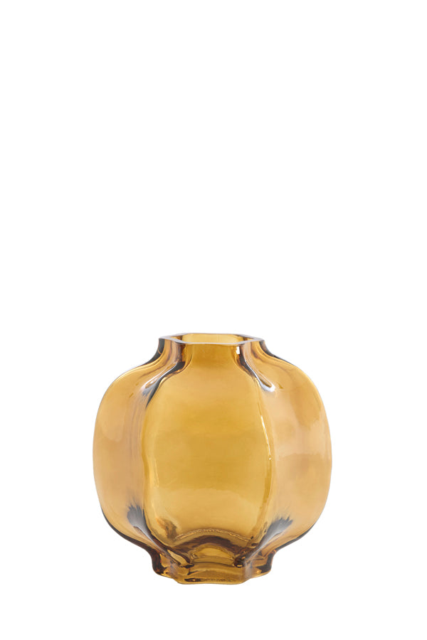 Light & Living Accessories Vase 18x18 cm FALZES glass clear amber House of Isabella UK