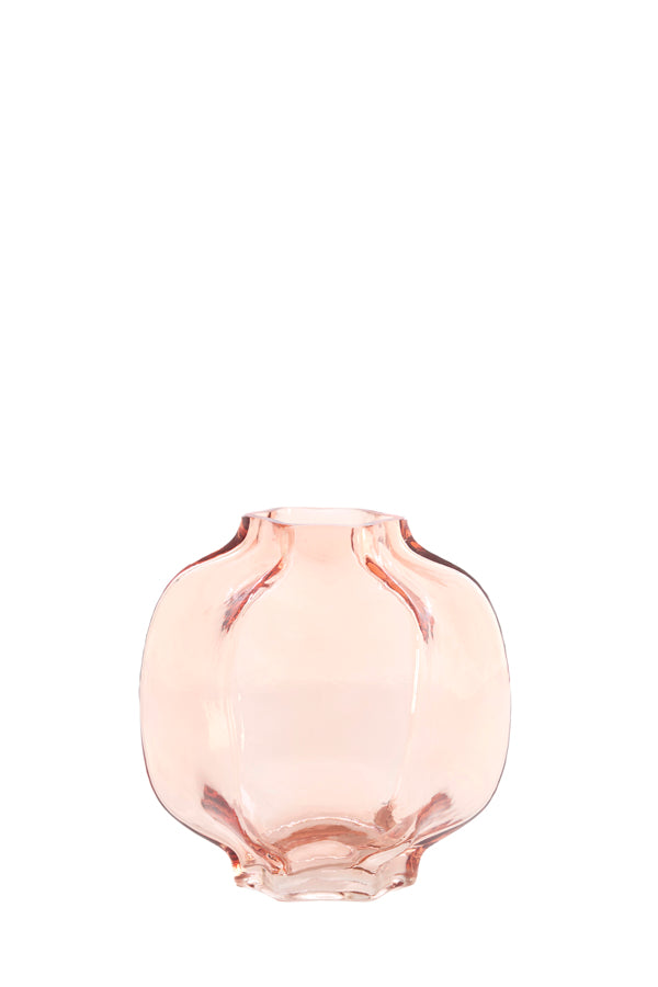 Light & Living Accessories Vase 18x18 cm FALZES glass clear pink House of Isabella UK