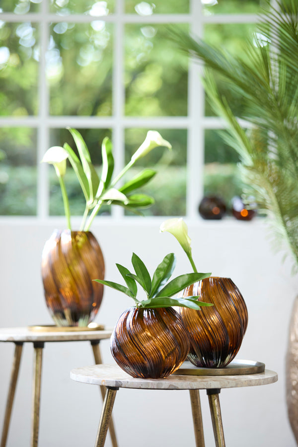 Light & Living Accessories Vase 18x21,5 cm ZENIA glass dark brown House of Isabella UK