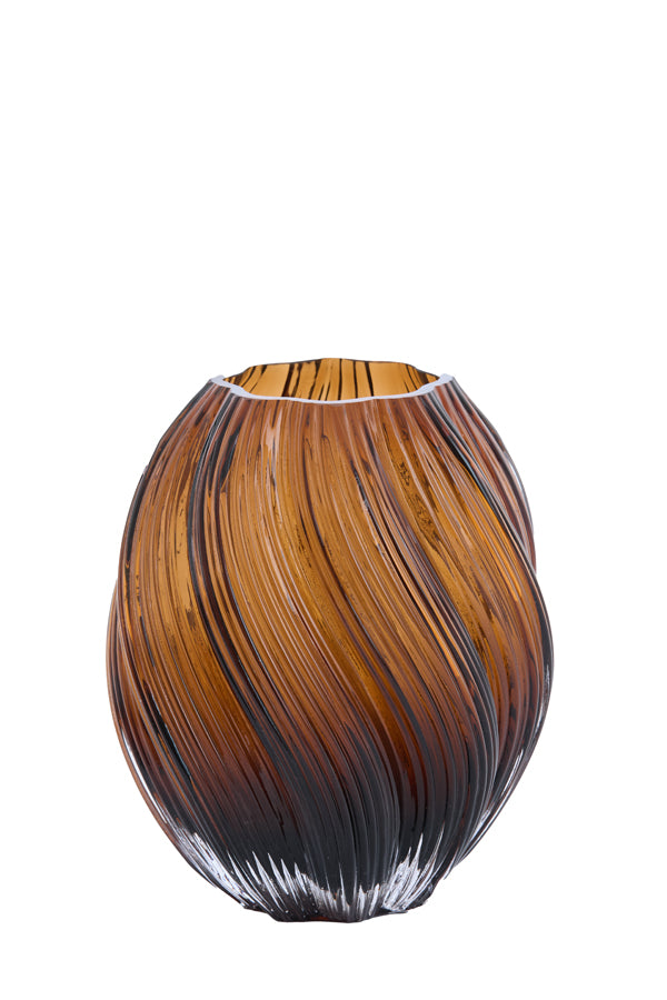 Light & Living Accessories Vase 18x21,5 cm ZENIA glass dark brown House of Isabella UK